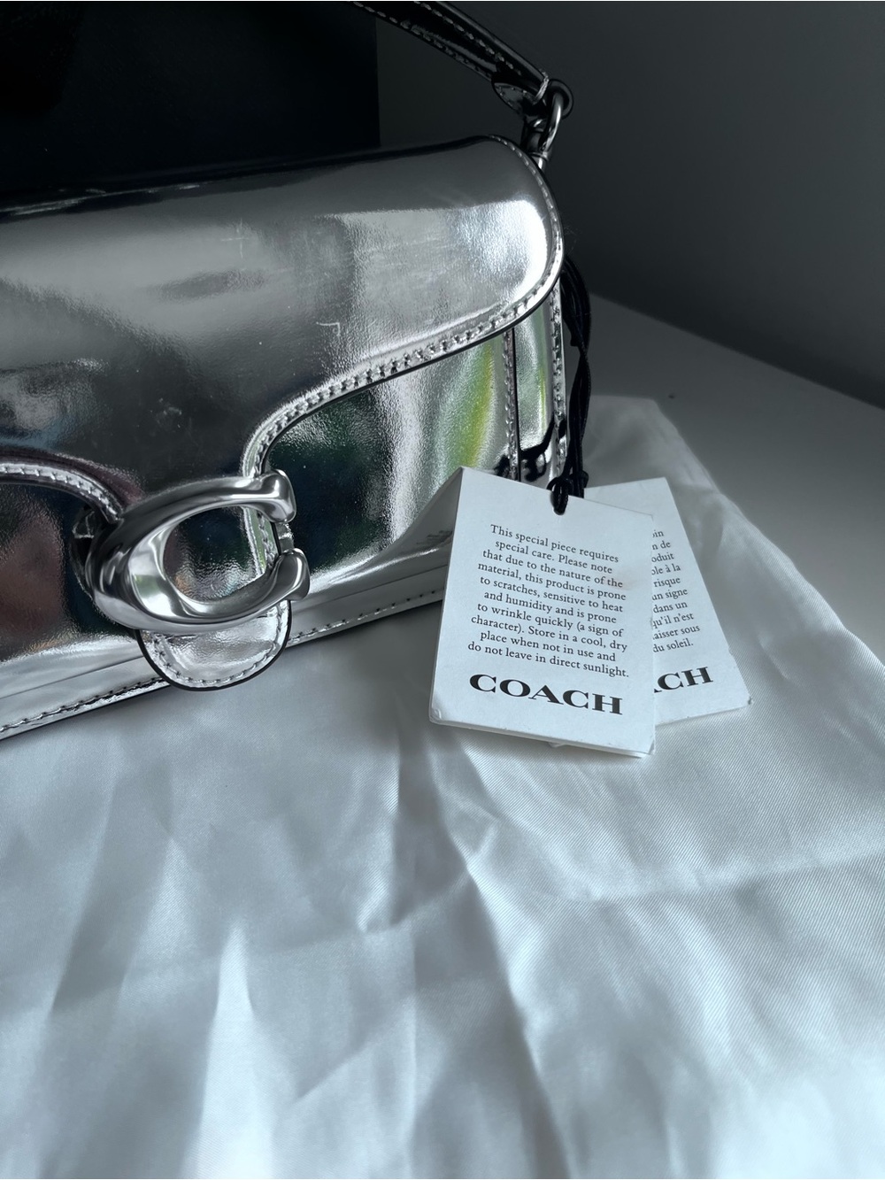 Coach Tabby 20 LH/Silver Mirror Metallic Leather Shoulder Bag